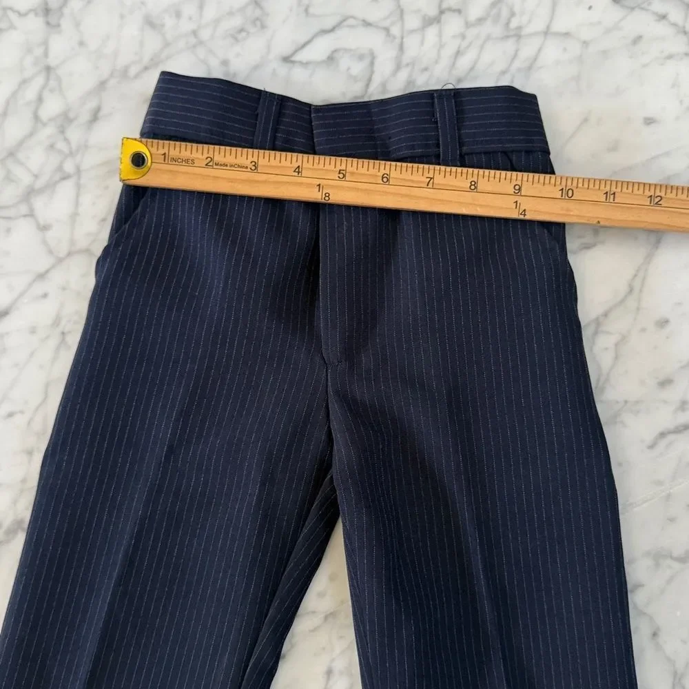 Boys Vintage Navy Pin Striped Dress Pants‎ 3/4Y